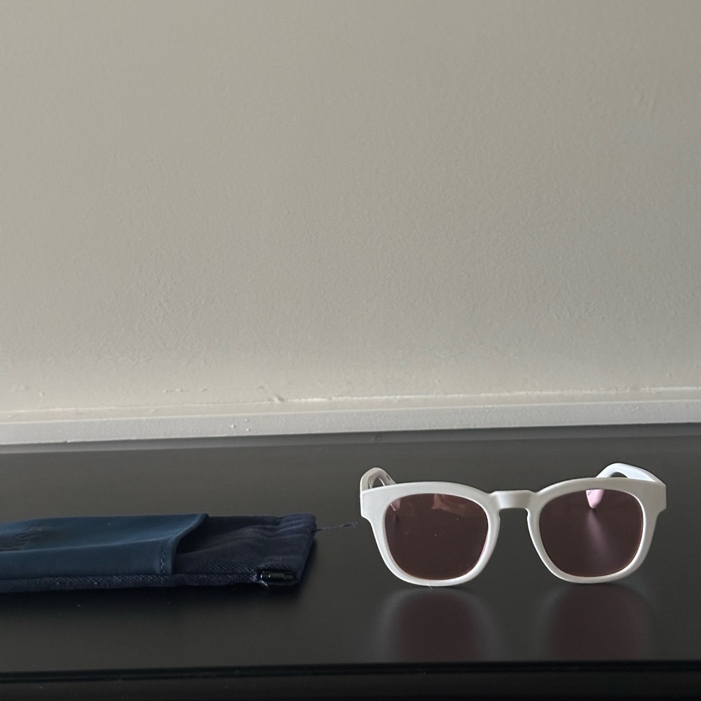 White Sunglasses with Pink Lenses